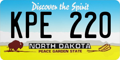 ND license plate KPE220