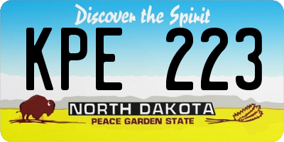 ND license plate KPE223