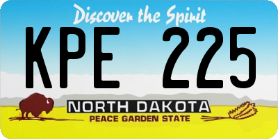 ND license plate KPE225