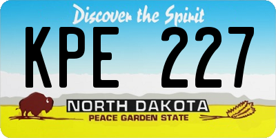 ND license plate KPE227