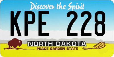 ND license plate KPE228