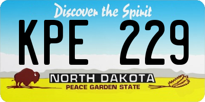 ND license plate KPE229