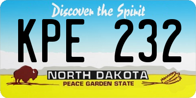 ND license plate KPE232
