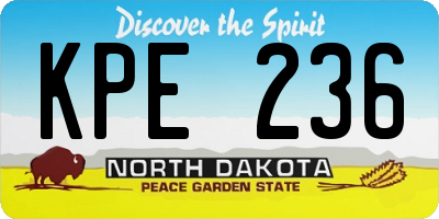 ND license plate KPE236
