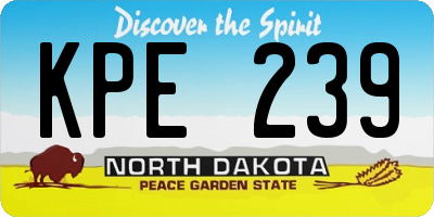 ND license plate KPE239