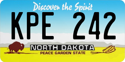 ND license plate KPE242