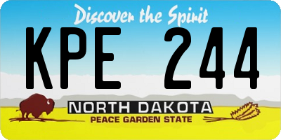 ND license plate KPE244