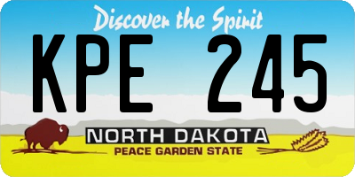 ND license plate KPE245
