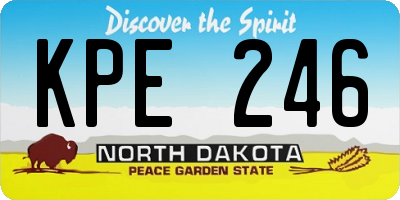 ND license plate KPE246