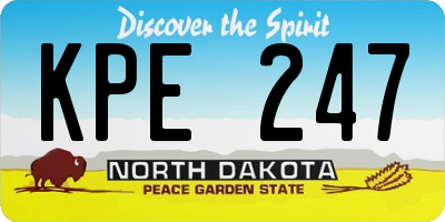 ND license plate KPE247