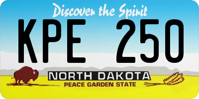 ND license plate KPE250