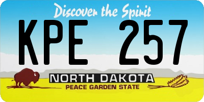 ND license plate KPE257