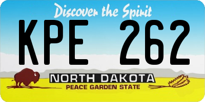 ND license plate KPE262