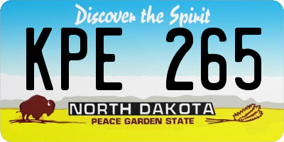 ND license plate KPE265