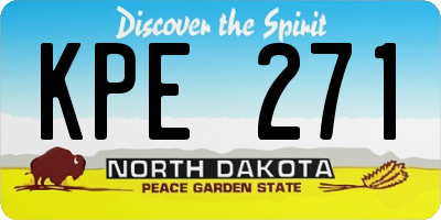 ND license plate KPE271