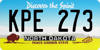 ND license plate KPE273