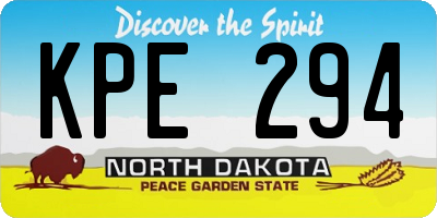 ND license plate KPE294
