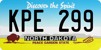 ND license plate KPE299