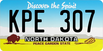 ND license plate KPE307