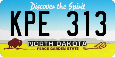 ND license plate KPE313