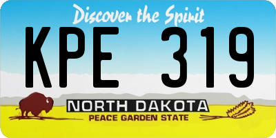 ND license plate KPE319