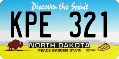 ND license plate KPE321