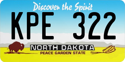 ND license plate KPE322