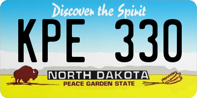 ND license plate KPE330