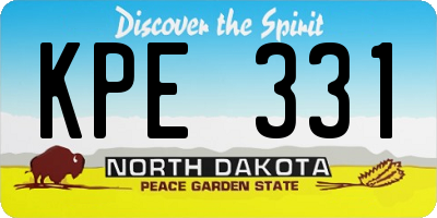 ND license plate KPE331