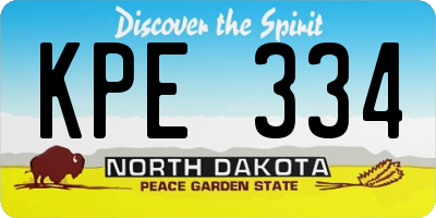 ND license plate KPE334