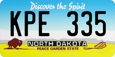 ND license plate KPE335