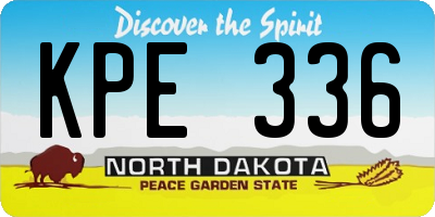 ND license plate KPE336