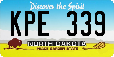 ND license plate KPE339