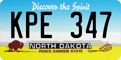 ND license plate KPE347
