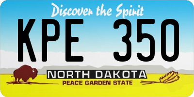 ND license plate KPE350