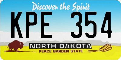 ND license plate KPE354