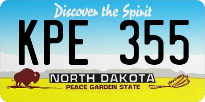 ND license plate KPE355