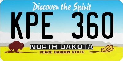 ND license plate KPE360