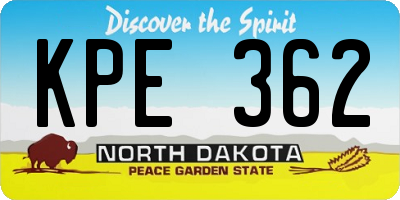 ND license plate KPE362