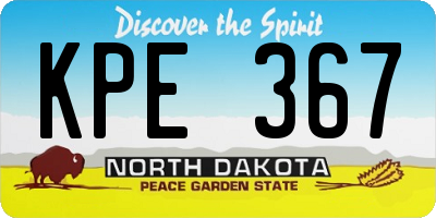 ND license plate KPE367