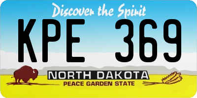 ND license plate KPE369