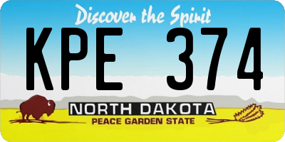 ND license plate KPE374