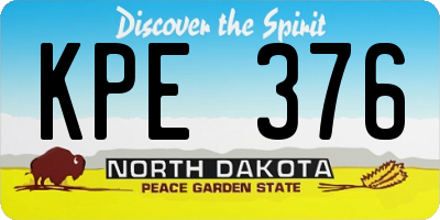 ND license plate KPE376