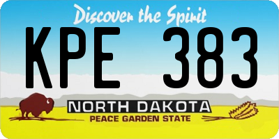 ND license plate KPE383