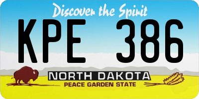 ND license plate KPE386