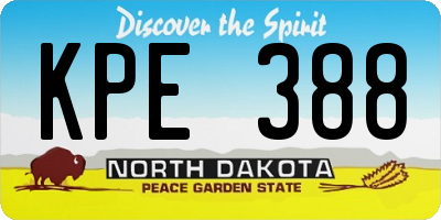 ND license plate KPE388