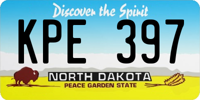 ND license plate KPE397