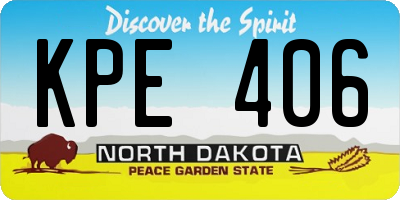 ND license plate KPE406
