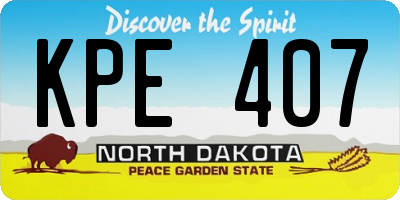 ND license plate KPE407