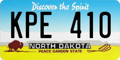 ND license plate KPE410